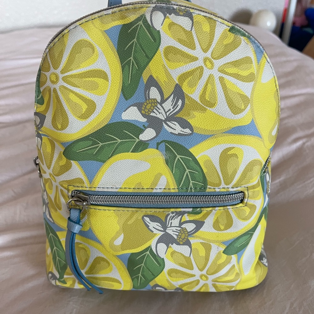 Lemon Print Mini Backpack